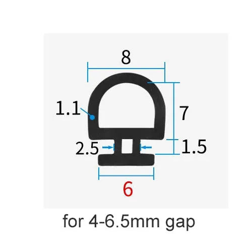 5/10M Bottom Width 5/6/7mm EPDM Sealing Strips Bridge Aluminum Door/Window Sealed Plastic E nergy S aving And Doors