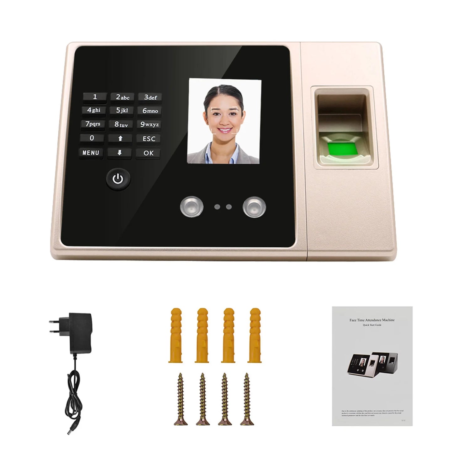 Intelligent Biometric Fingerprint Time Attendance Machine with HD Display Screen Time Clock Support Face Fingerprint Password
