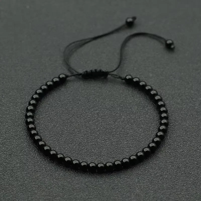 Fashion 4mm Natural Stone Bracelet Men Women Handmade Braided Adjustable Braclet Small Tiger Eyes Howlite Agates Beads Braslet