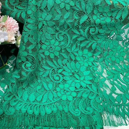 Lace Fabric By 1.5 Meters for Dresses Clothes Sewing White Blue Hollowed-out Plain Cloth Heavy Press Yarn Three-dimensional Mesh