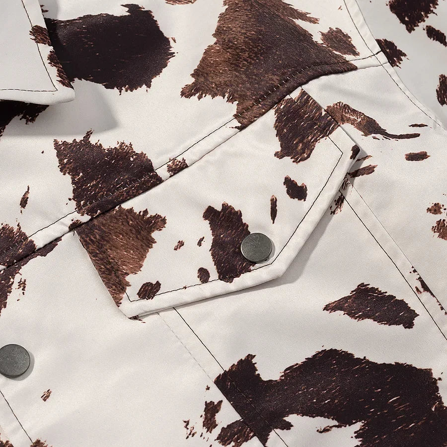 Cross-Border Best-Selling Women's Printed Collar Jacket Shirt Outerwear Full Sleeve Regular Type from Mainland China