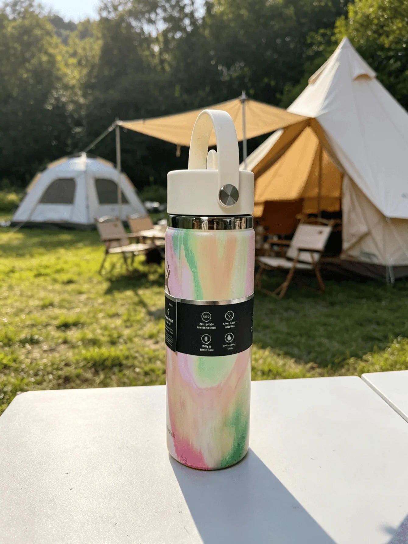 Camping Water Bottle, 20 oz, 32 oz, 40 oz Vacuum Insulated Travel Mug, Portable Straw Car Cup, High-Quality Women's Holiday Gift