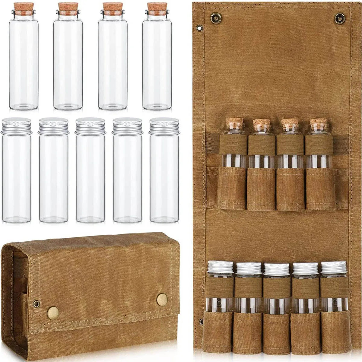 Outdoor Camping Spice Bottle Bag Set Portable Camping Picnic Seasoning Bottle Storage Bag Condiment Jar Seasoning Bottle Holder