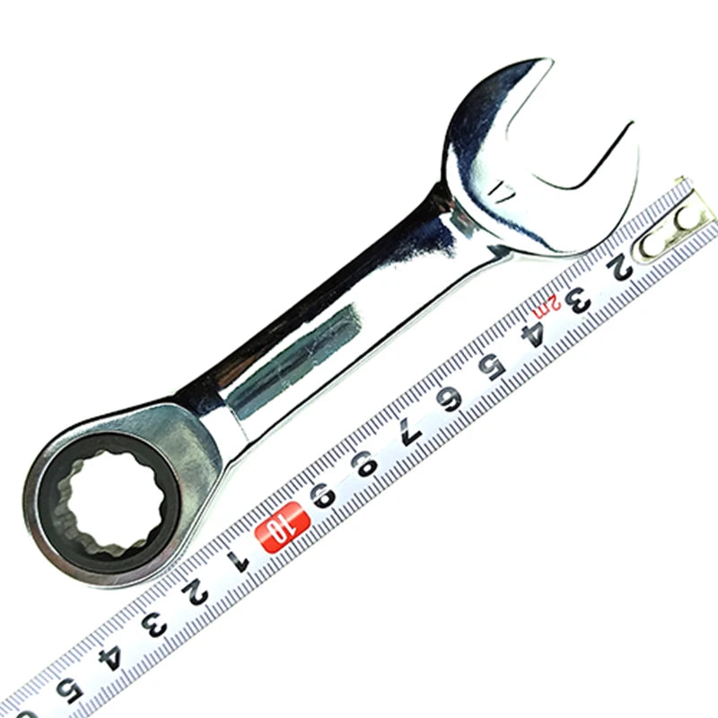 8-19mm Short Handle Ratchet Handle Wrench CR-V Combination Wrenches Quick Open Spanner Auto Repair Tools 1pcs