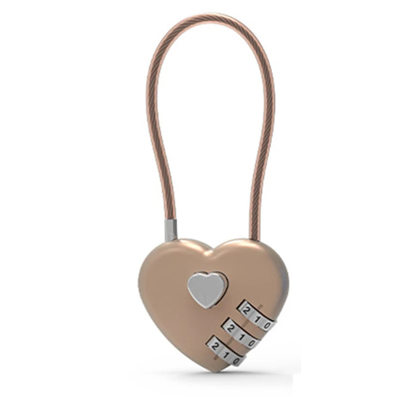Love Lock Wedding Lock Heart Love Combination Lock School Bag Backpack Trolley Box Concentric Lock Color Zinc Alloy