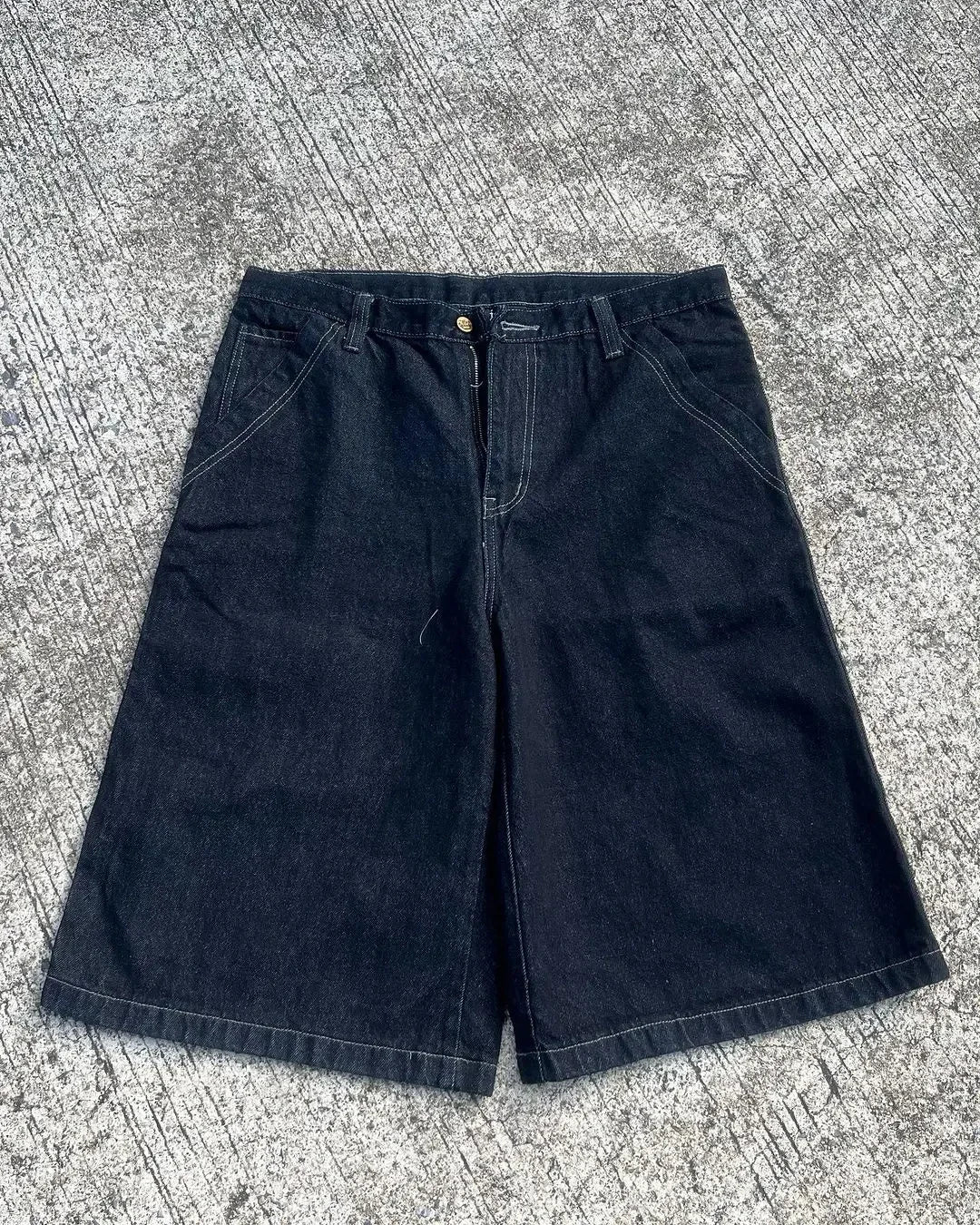 Y2K Fashion New Holes Do Old Washed Baggy Denim Shorts Female Gothic Harajuku Popular Casual Joker High Waist Wide Leg Pants
