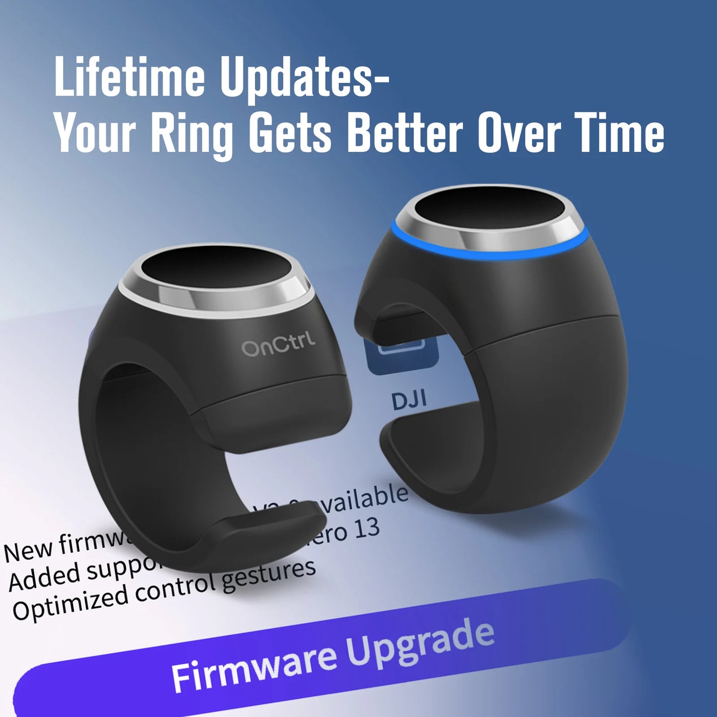 Wireless Finger Remote for Action Cameras. Gesture control for one-click shoot & record. Equipped with 3 sizes