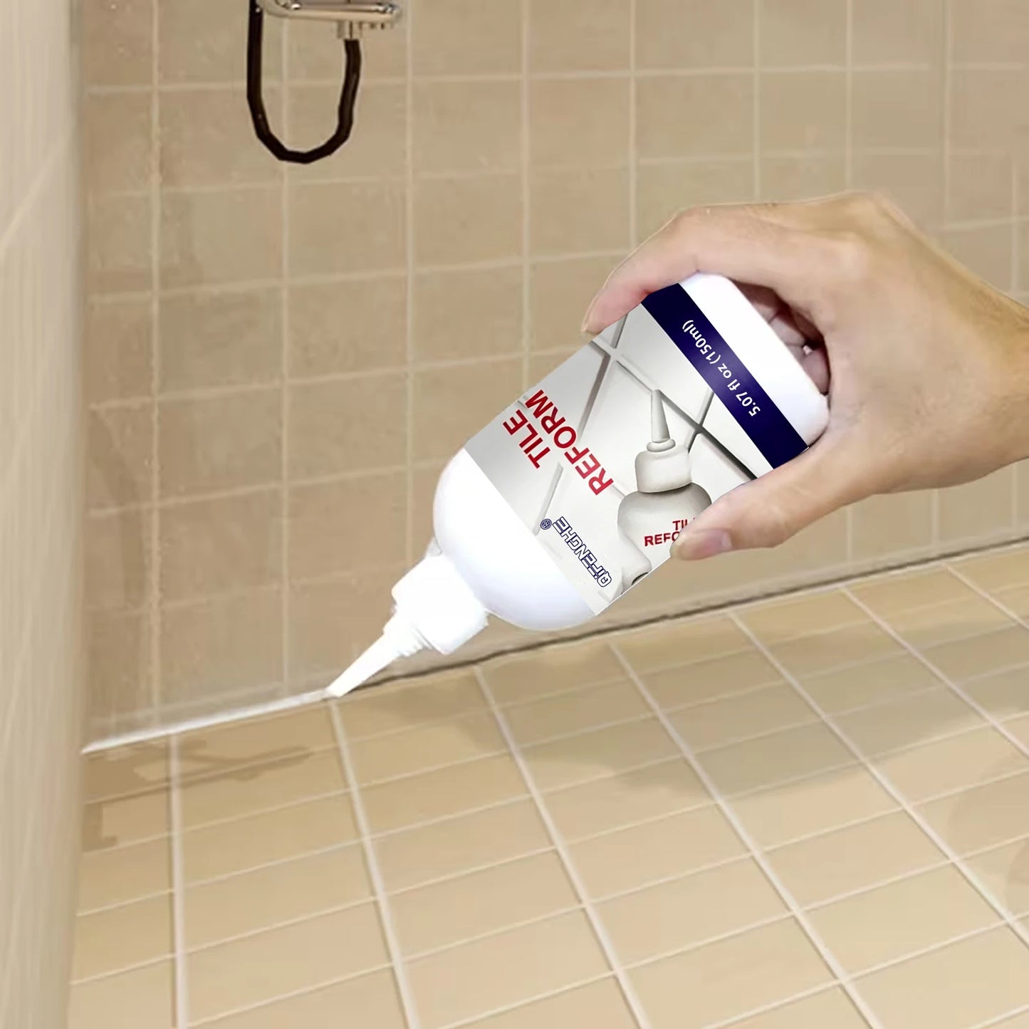 Tile Reform Grout Repair Pen, Waterproof Tile Gap Filler, Mildew Resistant Tile Seam Refinisher for Bathroom Kitchen Floor Wall