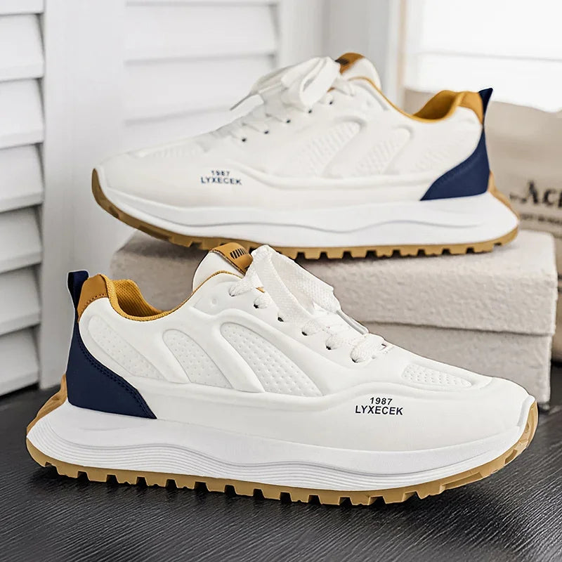 Men Shoes Fashion Male Shoes Green Thick Sole Platform Wave Shoes Student Sneakers Increase Height Men Walking Shoes