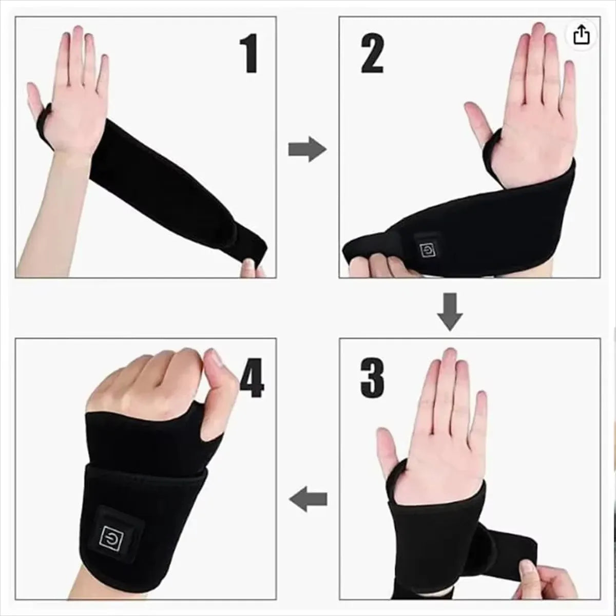 2026 Electrically heated wrist brace with adjustable and breathable black strap for sports and hand joint protection tools USB