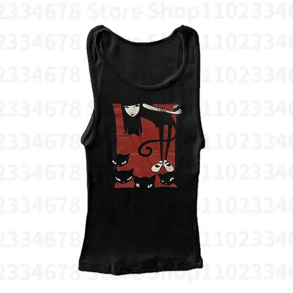 Vintage Aesthetic Women Gothic Streetwear Grunge Baby Tee Casual Short Sleeve T-Shirt Y2k Clothes Crop Top Emo girls 2000s Tops
