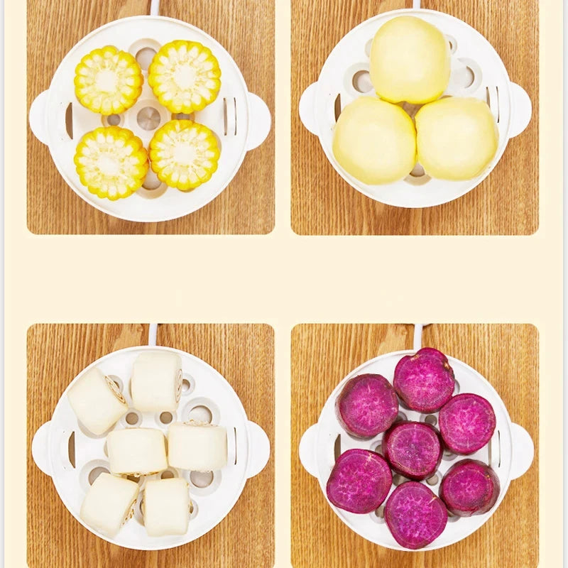 Double Layers Electric Egg Boiler Multifunctional Breakfast Cooking Machine Mini Egg Steamer Poacher Kitchen Accessory