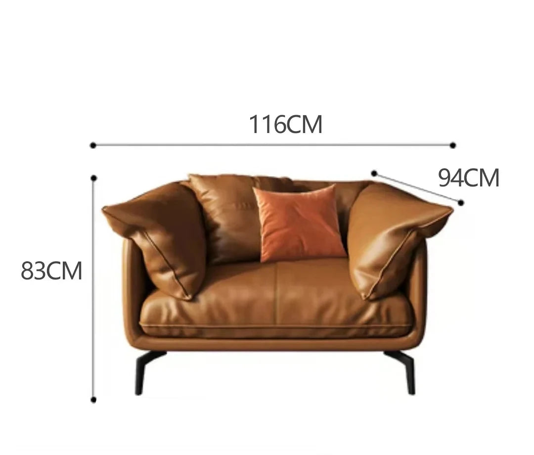 Modern Minimalist Living Room Leather Sofa Apartment Furniture Set Combination Wtih Customzied Color