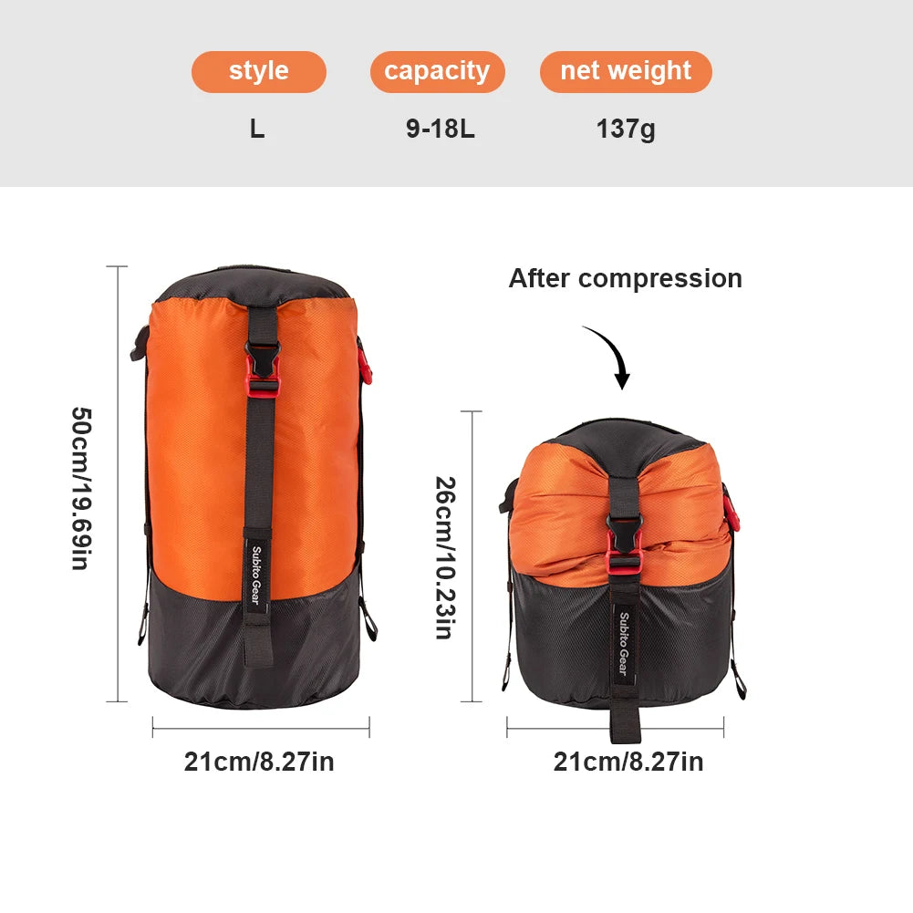 Camping Sleeping Bag Compression Storage Bag Outdoor Camping Waterproof Storage Bag Portable Ultra-light Storage Bag 1-25L