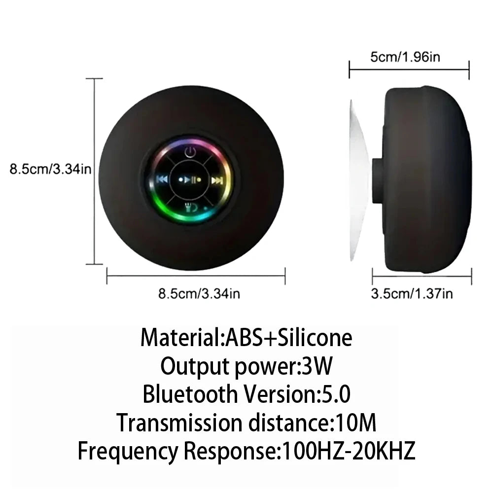 Portable Wireless Bluetooth Speaker IPX4 Waterproof Loudspeaker Outdoor Sports Bathroom Large Suction Cup Mini Stereo Sound Box