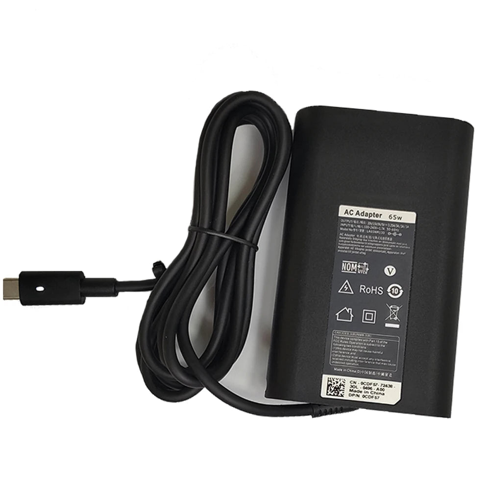 65W USB-C Type C Laptop Charger for Dell Latitude 7275 7370 5420 5285 5290 5520 XPS 13 9250 9360 9365 9370 9380 9350 9550 02YK0F