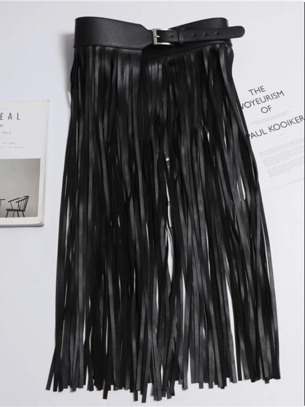 Punk Shot Model Style Belt European American Fashion Extra Long Tassel Waistband Women's Waist Sealed Leather Cummerbunds Skirt