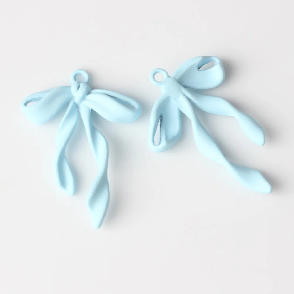 10pcs/lot 16*17MM Zinc Alloy Spray Painted Ribbon Bow Pendant Charms for Necklace Bracelet Jewelry Diy Accessories