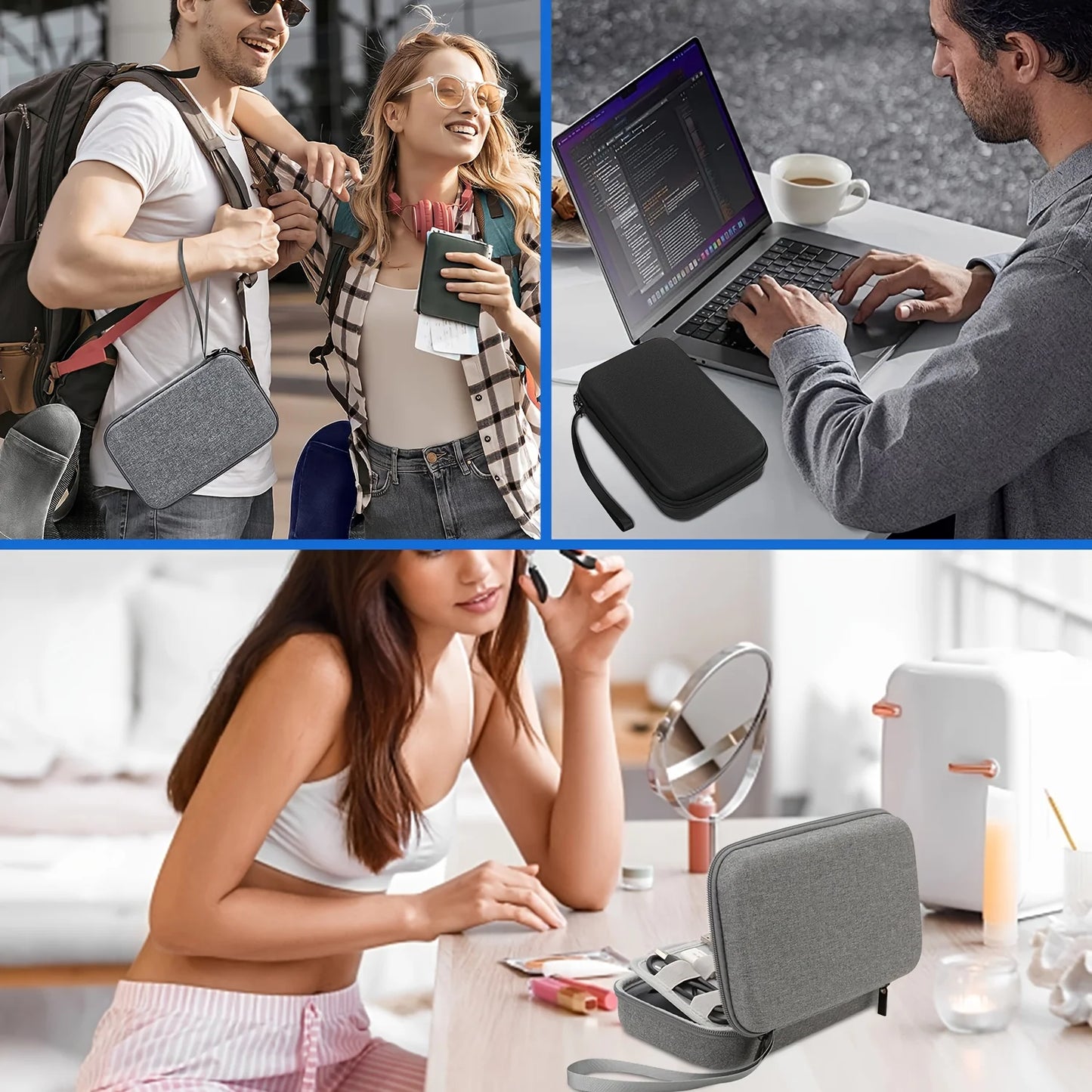 Hard Travel Electronic Organizer Case for Power Bank Chargers Cables USB Flash Drive SD Card Electronics & Backpack Organizer