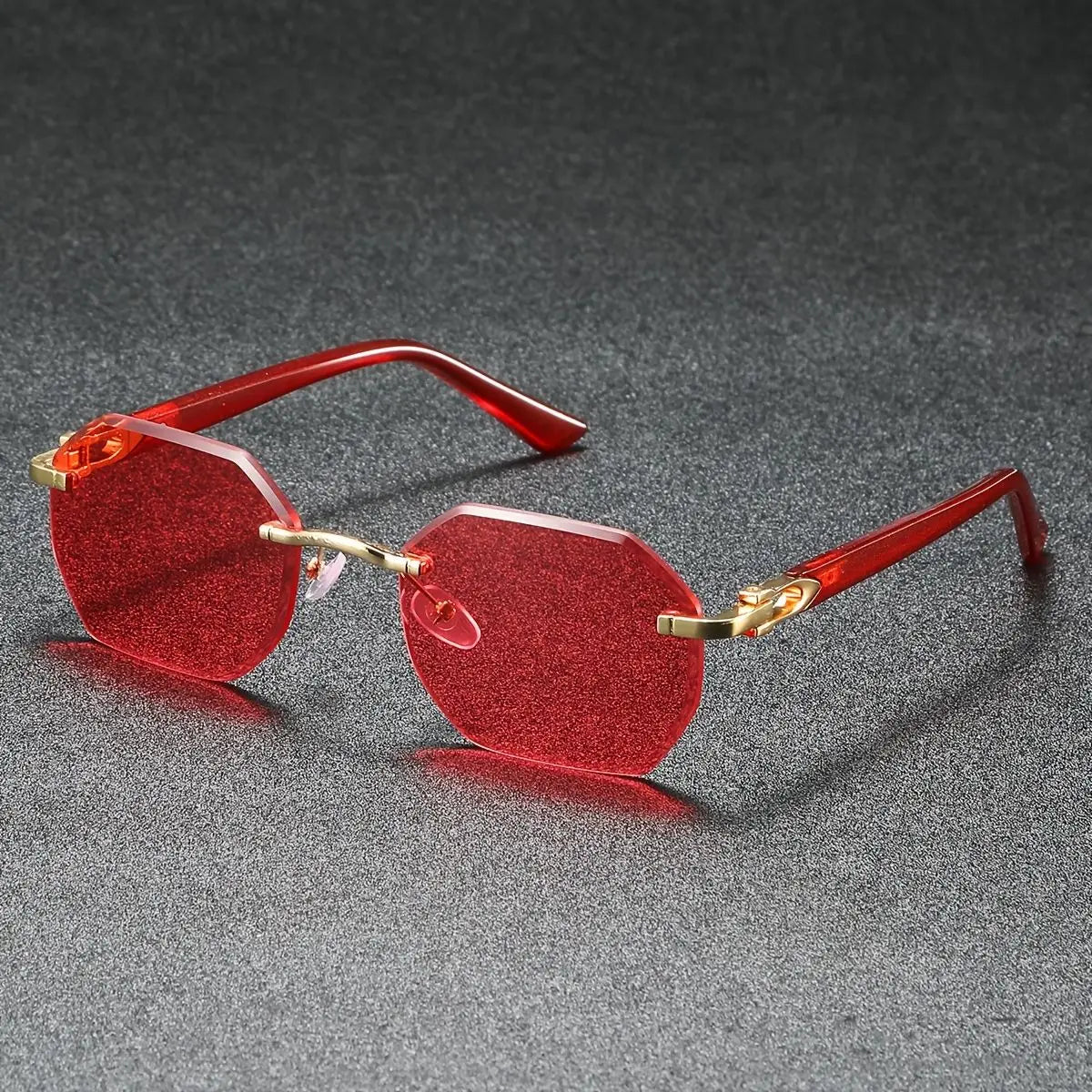 1PC Fashionable Design Sunglasses, Frameless, Suitable For Both Men And Women, Casual Wear, Holiday Use, Sturdy Glasses