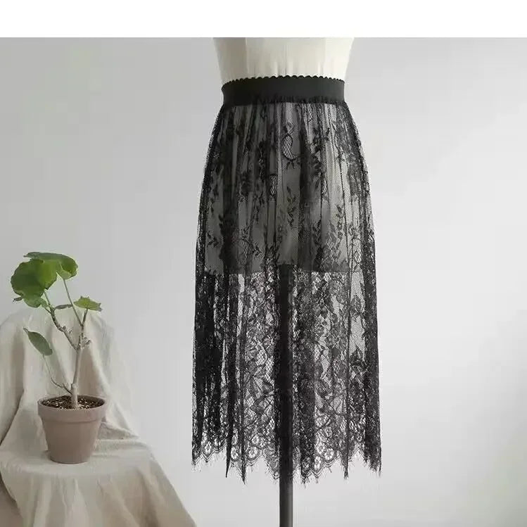 Fashion Basic 2025 Underskirt Female Half Length Skirt Lace Slip Innerwear Short Skirt Women Half Slip Dress Petticoat