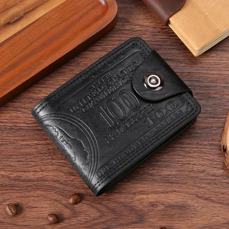 Men's Wallets Dollar PatternWallet Male Leather Walet Photo Card HolderFashion Large Capacity Wallet Purse Bag