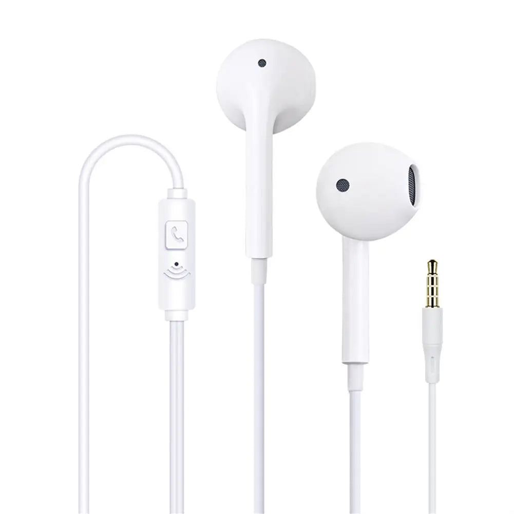 3.5mm Earphones With Microphone Wired Earphones Plug In-Ear Headphones Music Earplugs Ergonomic Headphones for All Smartphones