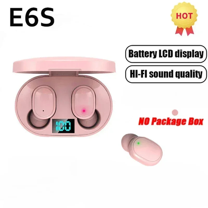 Écouteurs Bluetooth sans fil E6S TWS avec microphone intégré et réduction de bruit