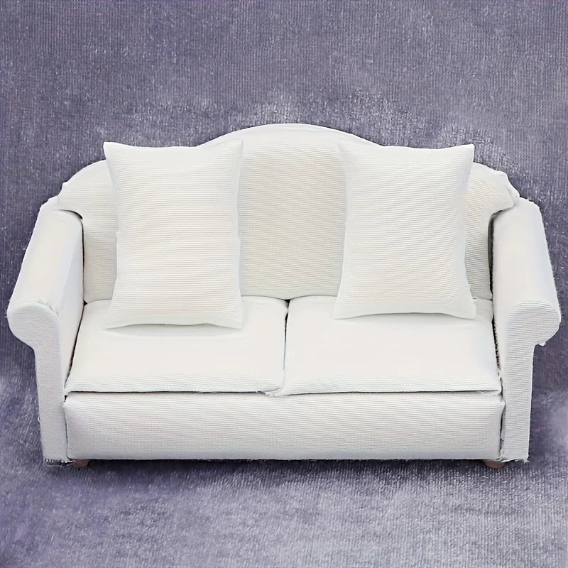 Miniature house, mini furniture, bedroom scene, furniture, sofa, single/double sofa, creative DIY, versatile, Christmas holiday