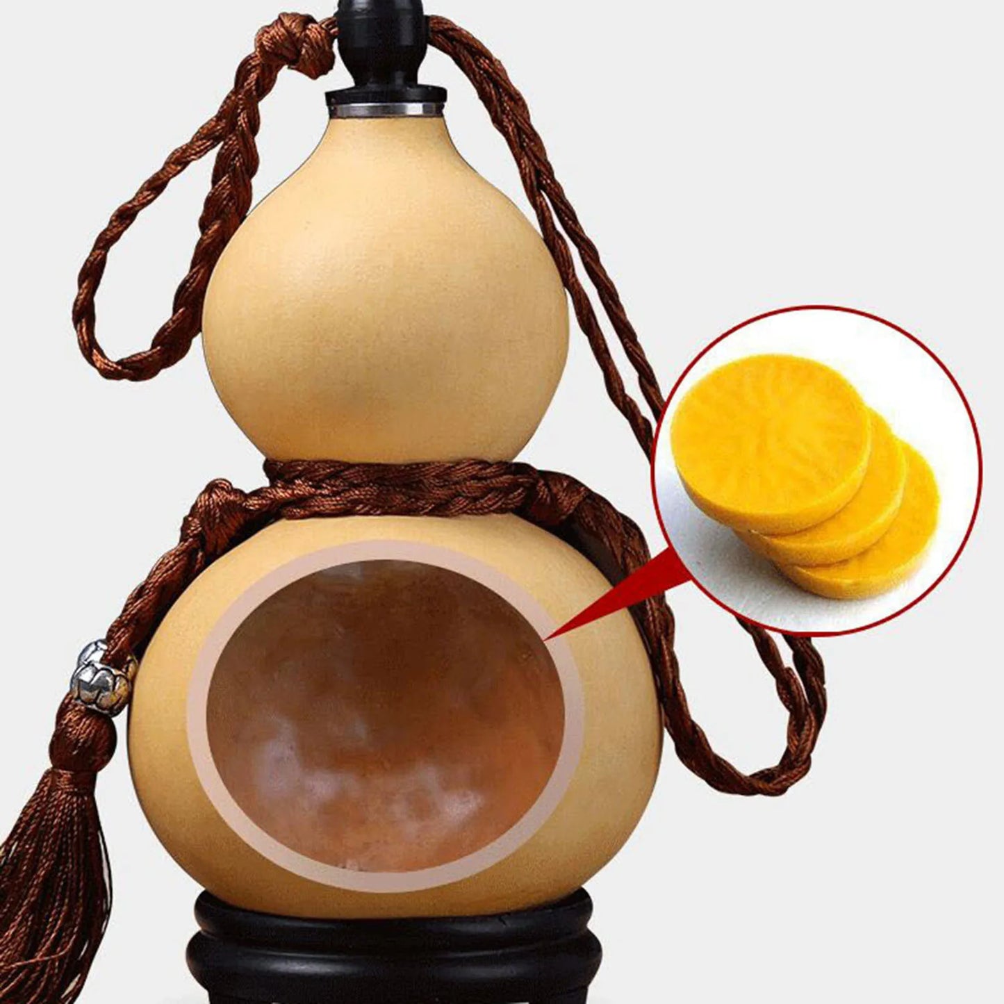 Natural Gourd Bottles with Lids Durable Gourd Shape Water Bottle Large Capacity for Camping Barbecue Fishing Hiking