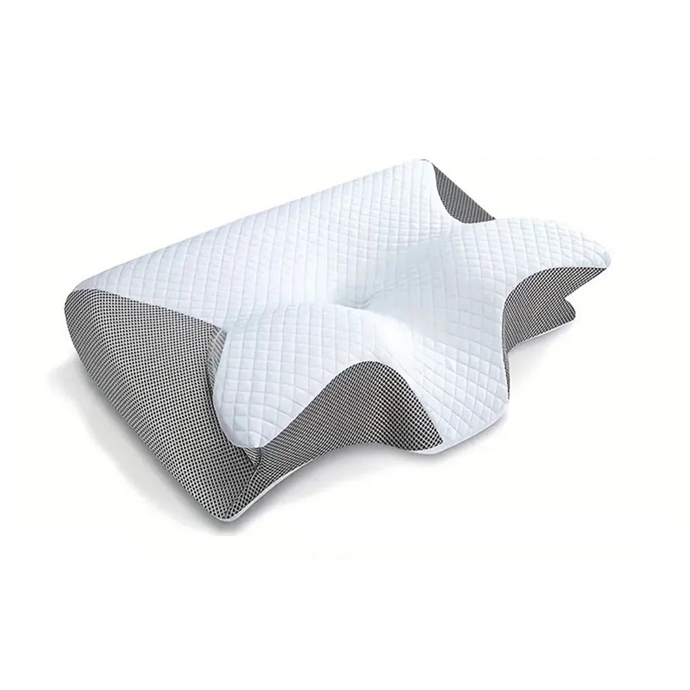 1 Stück Nackenstützkissen aus Memory-Schaum, 2-in-1 ergonomisches orthopädisches Konturkissen gegen Nackenschmerzen, konturiertes Stützkissen, Nackenkissen