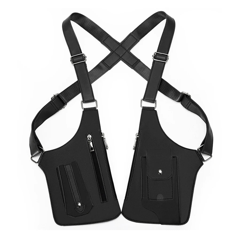 Tactical Double Shoulder Armpit Bag Anti-Theft Multi-Pocket Underarm Pouch Hunting Concealed Carry Chest Rig Bag EDC Organizer