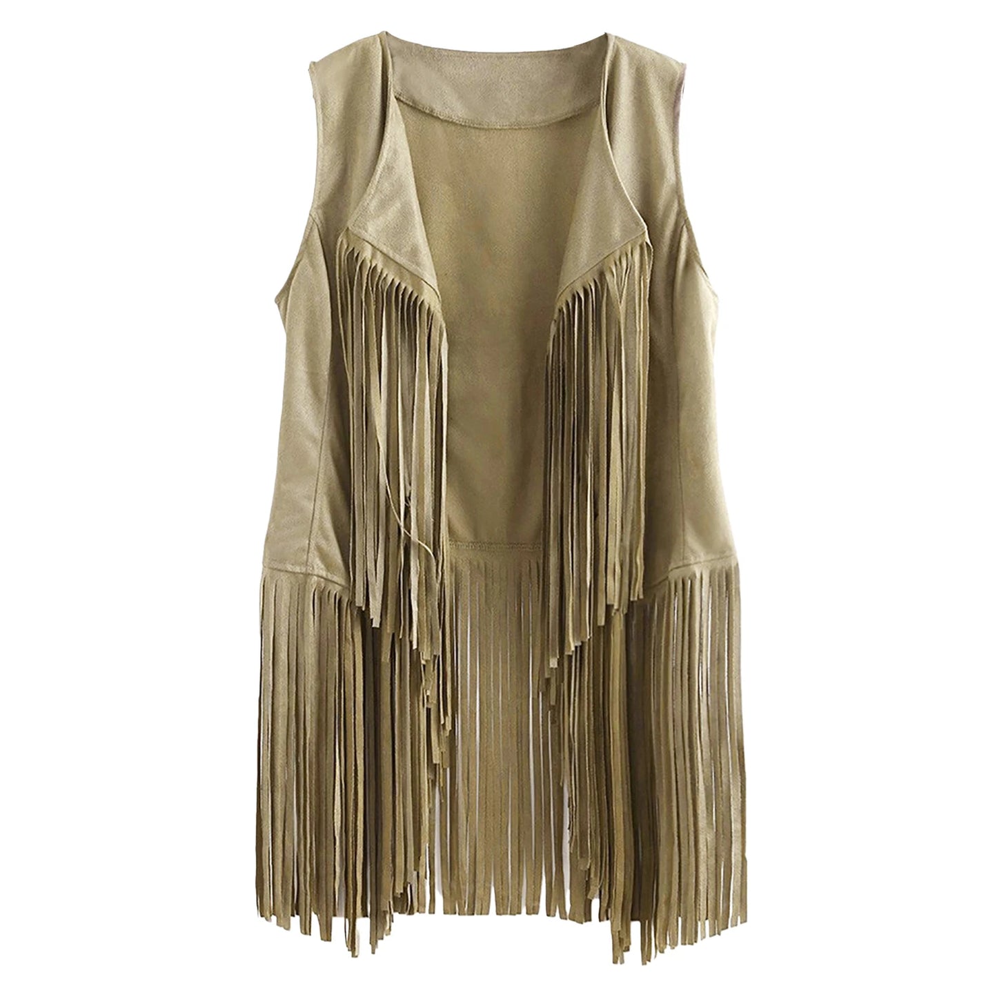 Fringe Vest Women Leather Suede Vest Tassels Vintage Western Country Cowgirl Vest Cardigan Waistcoat Jacket