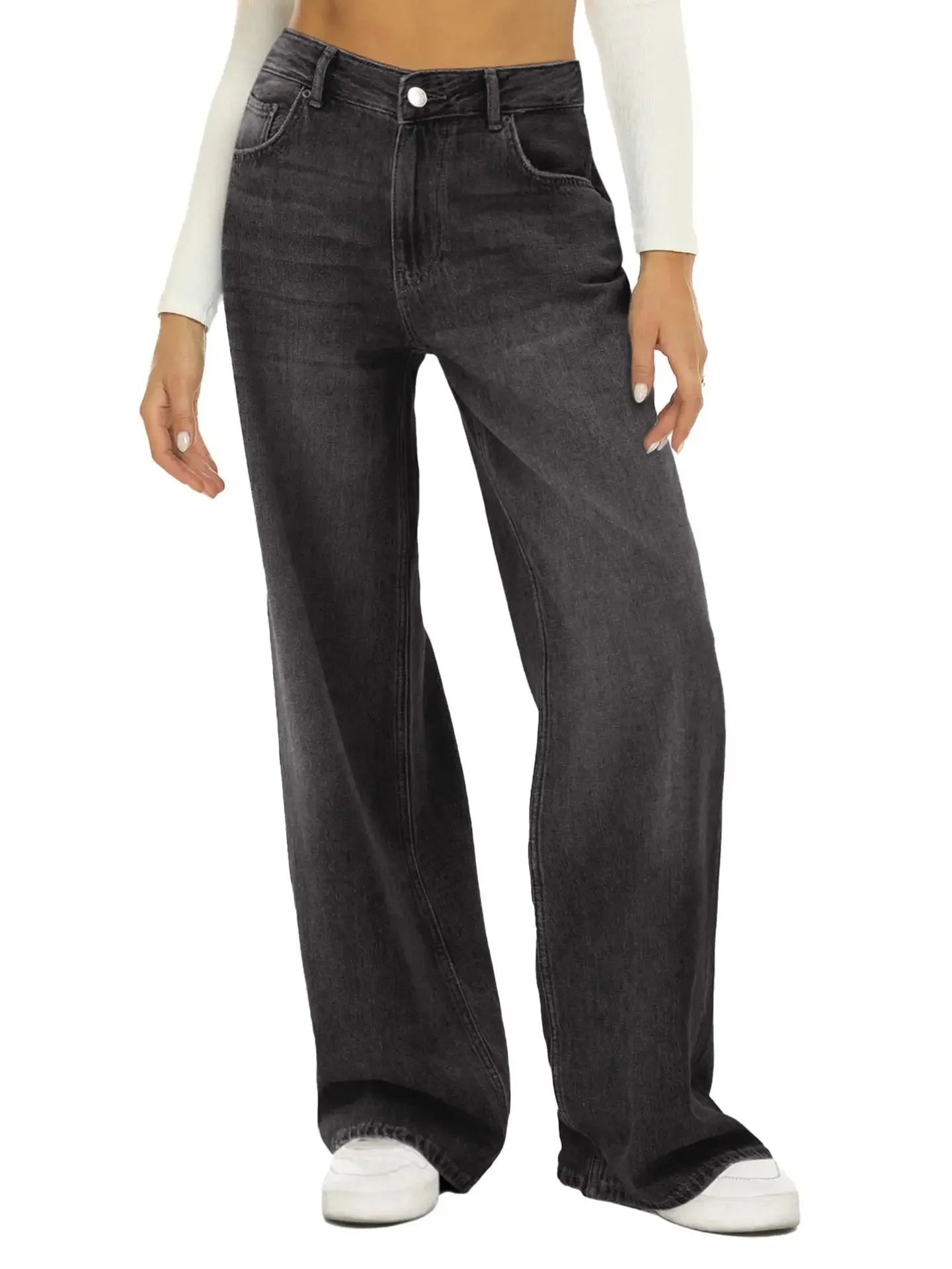 Loose Wide Leg Women's Jeans High Waist Denim Pants Comfortable Fit Casual High Waist Trousers from Mainland China