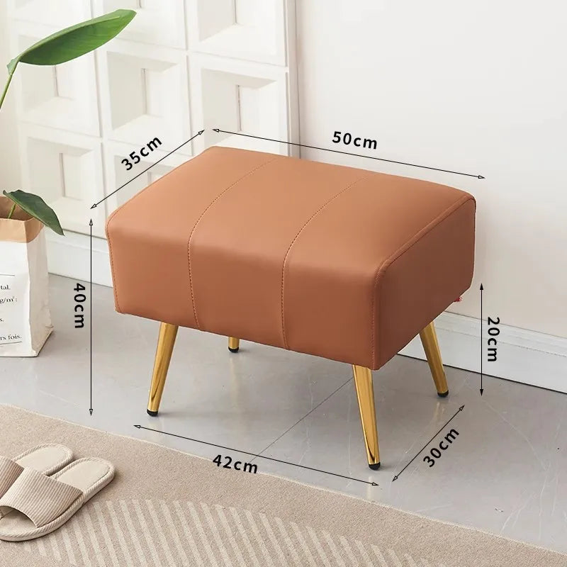 Shoe changing stool leather comfortable anti slip plus wear resistant stable four corners good resilience extra s