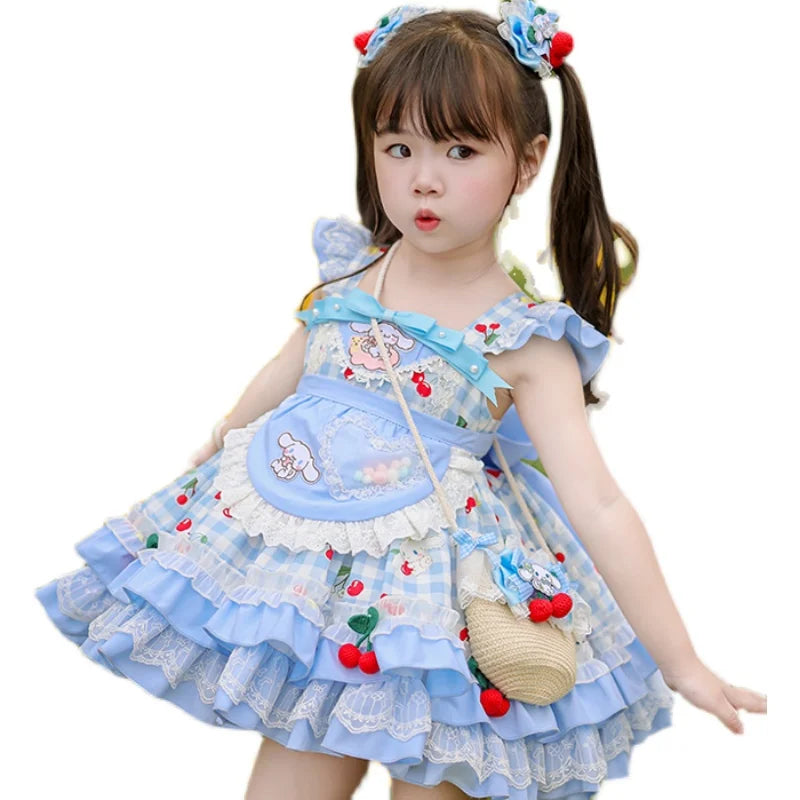 Children's Clothing Sweet Pet Summer Little Girl Sweet Dog Children Lolita Princess Dress Cartoon Birthday EID Boutique Dress