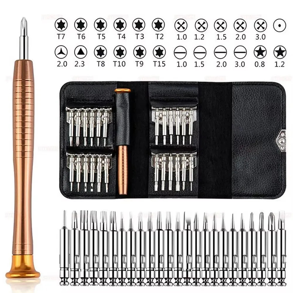 Jeu de tournevis de précision, kit d'outils pour ordinateur portable, kit de réparation professionnel 152/25 en 1 avec tournevis Torx T5 et T6.