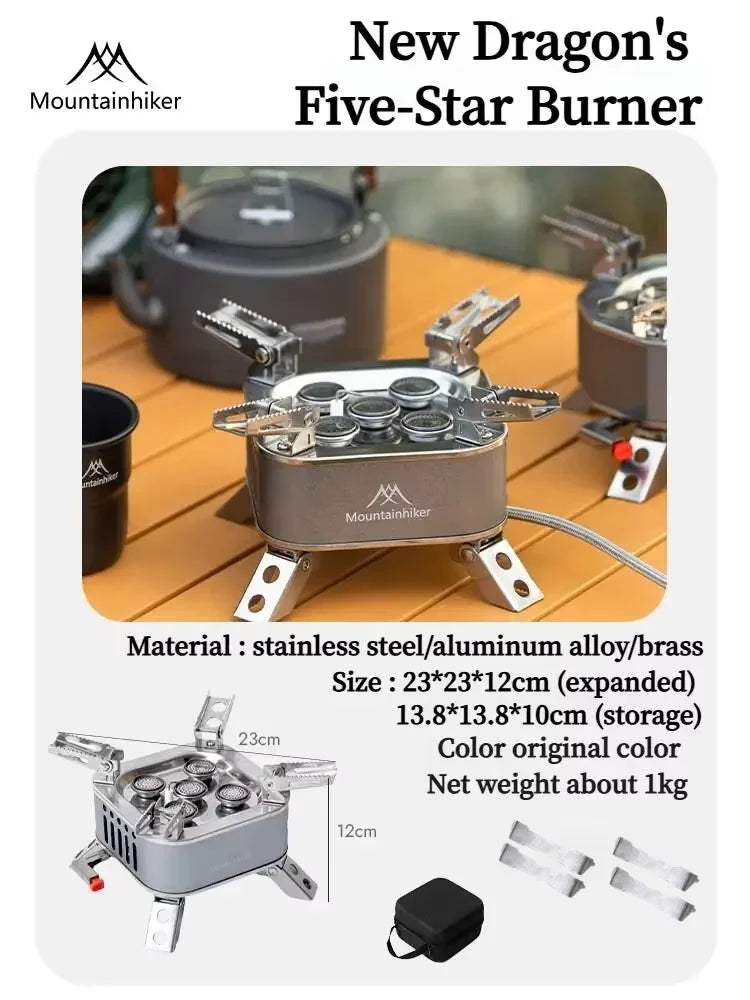 Mountainhiker Five/Seven Stars Portable Gas Stove Burner for Outdoor Camping Hiking Picnic BBQ Cooking Furnace Tourist Supplies