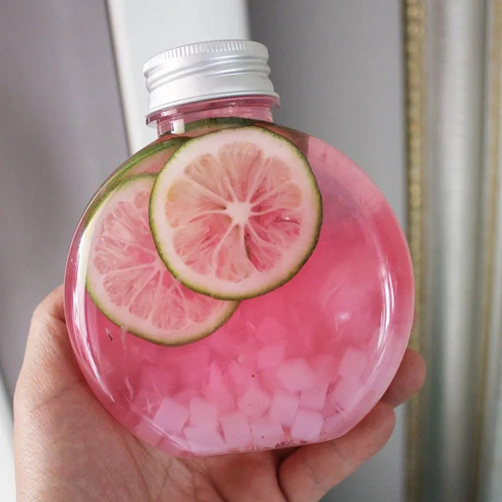 24Pack 10oz Plastic Bottles Small Plastic Flask Bottles Reusable Round Flat Bottles Mini Juice Bottles Beverage Container