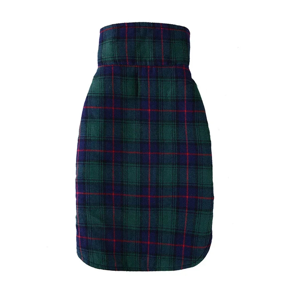 Pet Dog Cotton Vest Coat Plaid British Style Plaid Pet Vest Winter Coat Warm Dogs Apparel Jacket For Cat Small Medium Dog