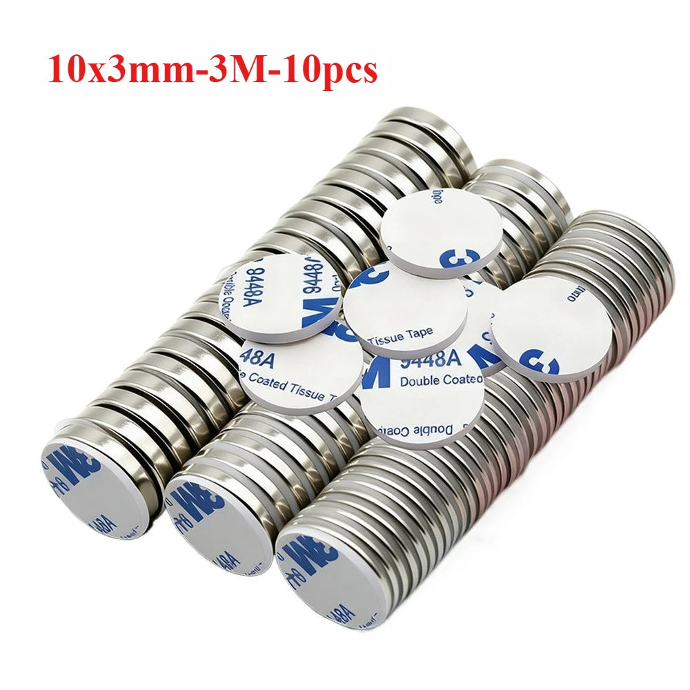 Neodymium Magnets with Double-Sided-Strong Adhesive Backed Round Magnet for Refrigerator,Crafts,Whiteboard,Kitchen,Home Office