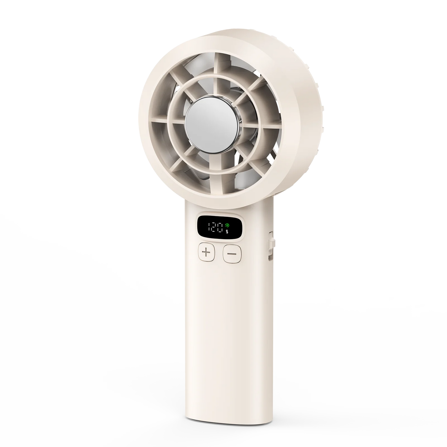 Portable Handheld Fan, 5 Speeds, LED Screen, Rechargeable Battery, Quiet Strong, 2-in-1 Desktop USB Fan for Home Office Travel