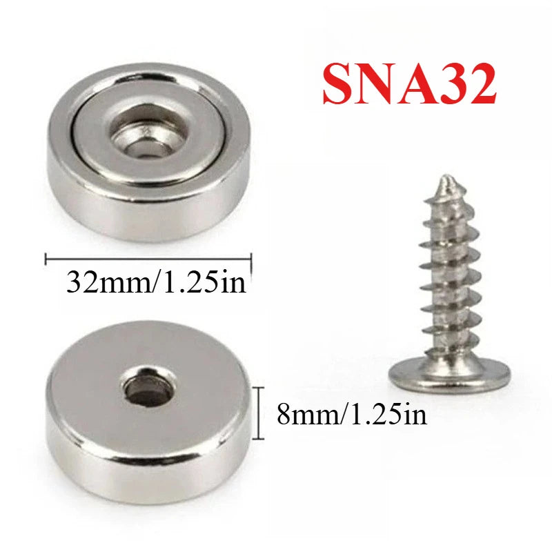 A16-32mm Multipurpose Strong Magnets with Countersunk Hole- for Fridge,Tool Organizer,Whiteboard,Kitchen Snack Storage,Garage