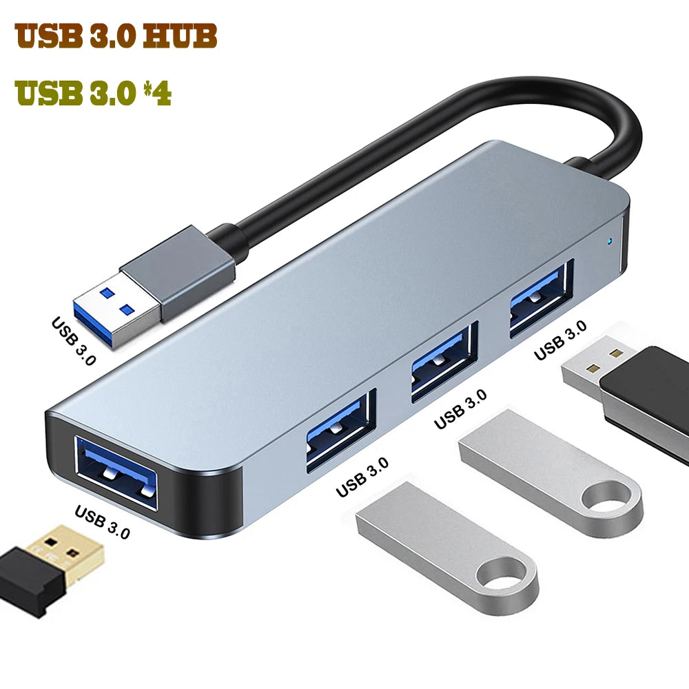 4 Ports USB 3.0 Adapter USB3.0 HUB 3 0 5Gbps High Speed Multi USB-C Splitter for Lenovo Macbook Pro PC Accessories USBC