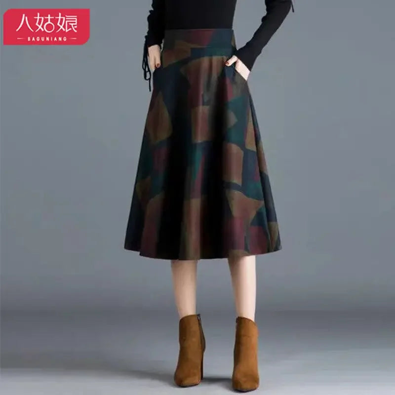 Autumn Winter Women's Clothes Autumn A- line Skirt Winter Skirt Skirt Women's Autumn Woman Skirts Faldas Jupe