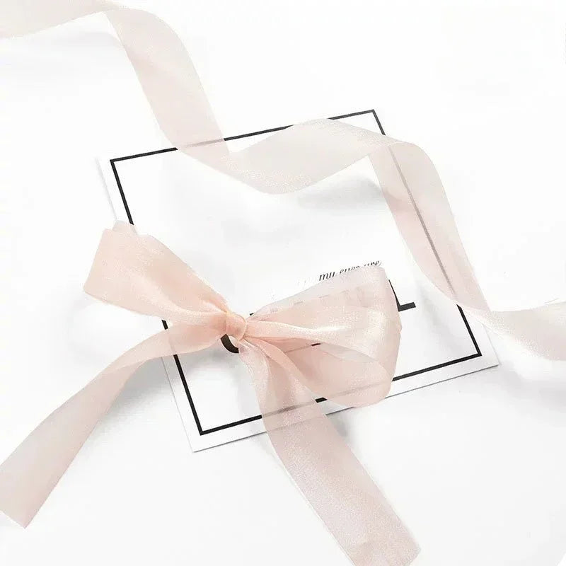 Beautiful Translucent Chiffon Ribbons 2.5cm Width DIY Handicraft Bowknot Festival Gift Box Packing Ribbons