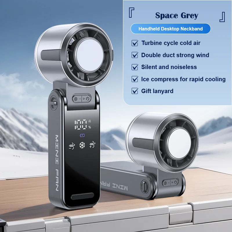 Foldable TEC Superconducting Cooling Fan Portable 29,000 RPM USB Rechargeable Mini Air Cooler for Travel Camping Outdoor