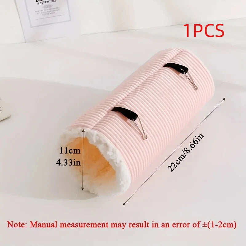 Pet Plush Tunnel Bed Soft Corduroy Cat Dog Cave Bed Foldable Pet Hideout Bed with Safety Pins for Small Pets