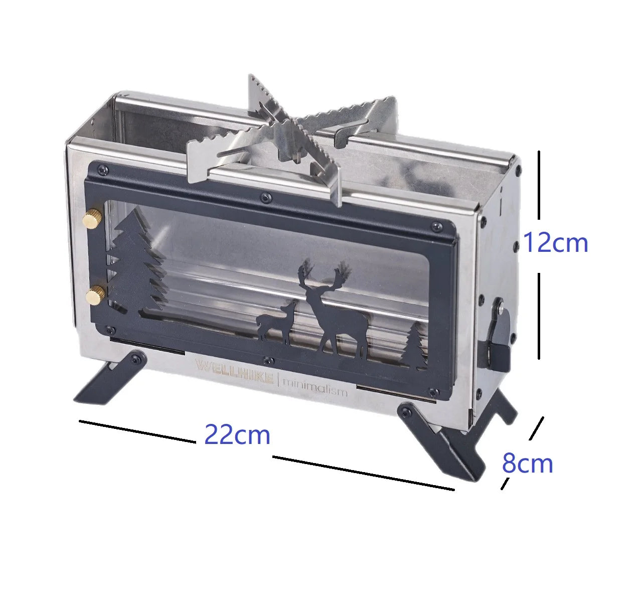 Small Camping Heating Stove Portable Tent Firewood Stove Glass Window Charcoal Burner