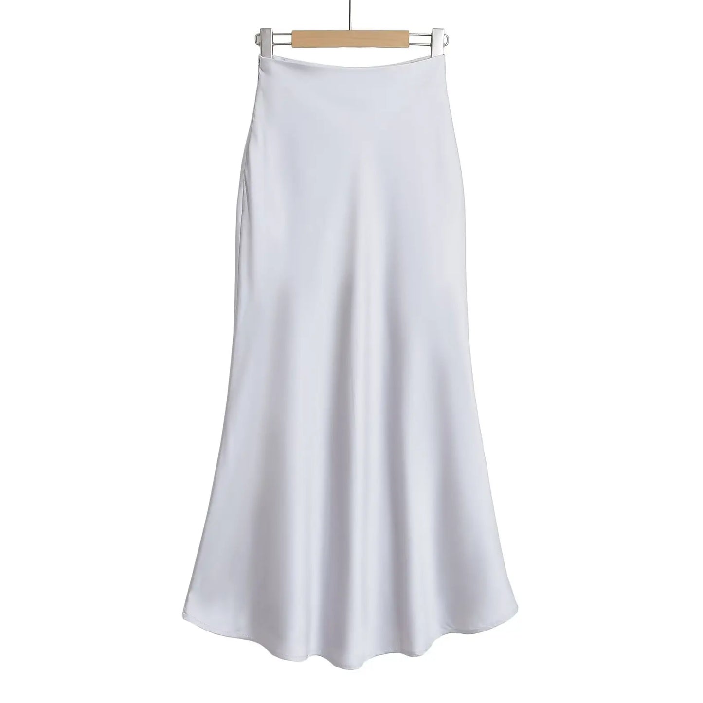 KADUWAKI Summer Long Black Satin Skirts Spring Straight Maxi Champagne Skirts Elegant Women Satin Silk Skirts Long Brown 니트 스커트